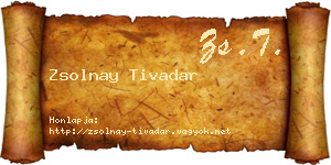 Zsolnay Tivadar névjegykártya